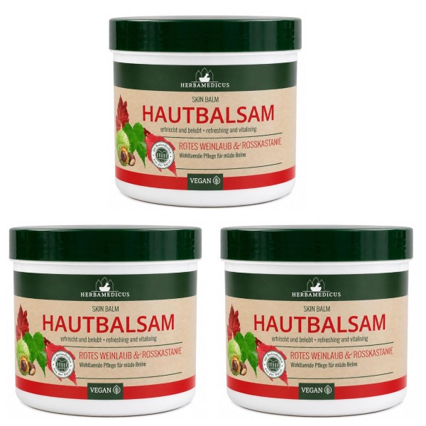 Herbamedicus Hautbalsam rotes Weinlaub &amp; Rosskastanien Gel 250 ml, 3er Set