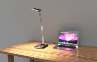 LED-Tischleuchte aluminium-farben/schwarz Schreibtischleuchte Leselampe
