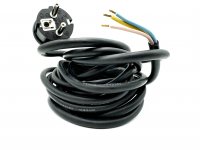 Schukostecker Typ F mit Au&szlig;enkabel, 5m, schwarz , 3 x 1,50 mm&sup2;, VDE gepr&uuml;ft, 16A